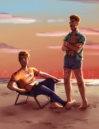 Full color fullbody + extra character + background